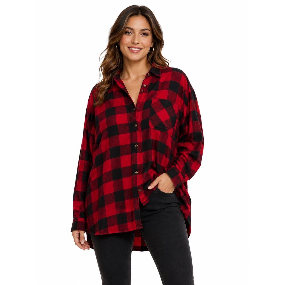 The Nightmare Before Christmas Upcycled Buffalo Plaid Flannel Shirt XXL - Picture 2 of 11